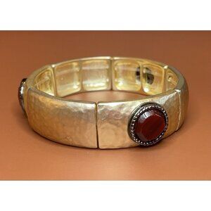 Chicos Gold Brown Elastic Bracelet Bangle Fashion Women Costume Jewelry